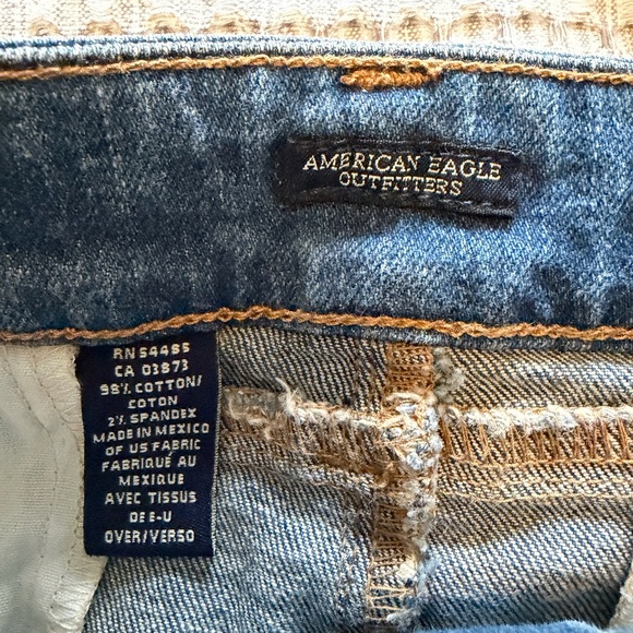 Vintage American Eagle Denim Mini Skirt with Front Zip - Blue - Picture 4 of 7